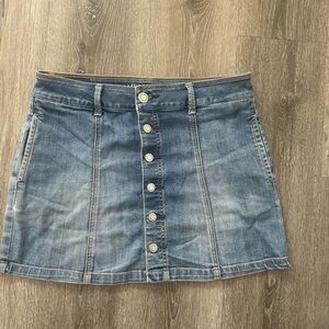 American Eagle Outfitters Blue Button-Front Denim Skirt